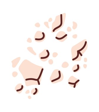 Parçalanmış beyaz sütlü çikolata parçalı çizgi film tatlısı.