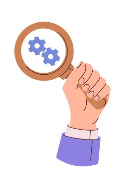 İş ellerinin büyüteç tutması araştırma yapıyor.