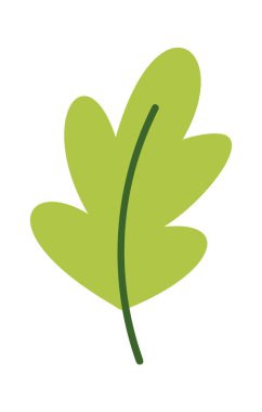 Yeşil meşe yaprağı logosu çizgi film amblemi