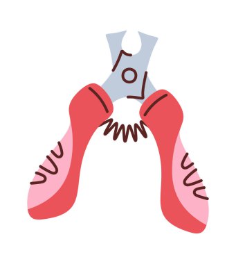 Evcil hayvan tırnak makası elle çizilmiş aksesuar tasarımı