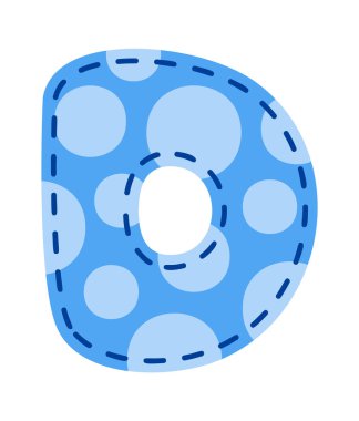 Büyük harf D Kumaş Tekstil alfabesi yazı tipi