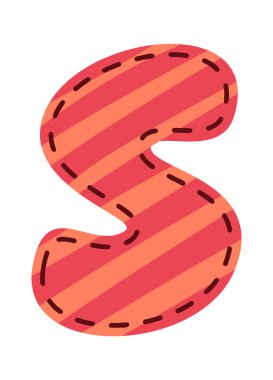 El yapımı S harfi dikilmiş yama İngiliz alfabesi