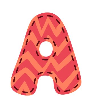 İngilizce harf O dikişli yama kumaş alfabesi