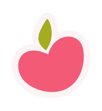 Apple yaz meyve etiketi şirin tasarım elementi