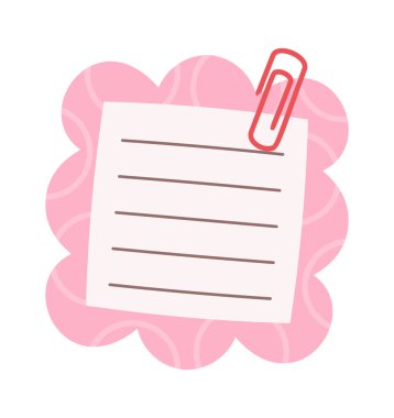 Sevimli kızsı not etiketi tasarım elementi