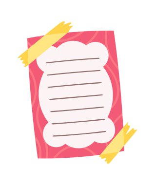 Yapışkan sayfa bellek not defteri tasarım ögesi