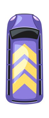 Minivan üst görünüm karikatür ticari şehir aracı