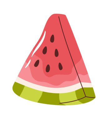 El çizimi karpuz yaz yemeği üçgeni dilimi