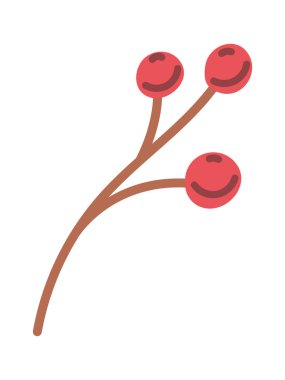 Kırmızı sonbahar meyvesi dal tasarım elementinde