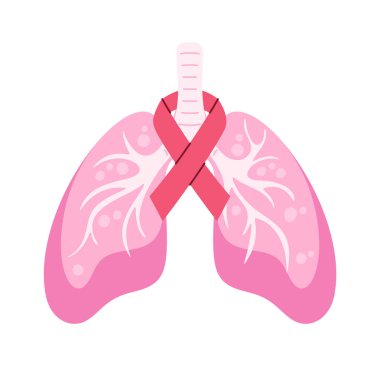 Kurdele kanseri farkındalığı olan insan akciğeri.