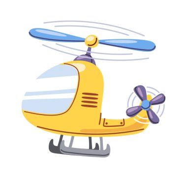 Renkli helikopter oyuncak hava taşımacılığı karikatür havacılığı