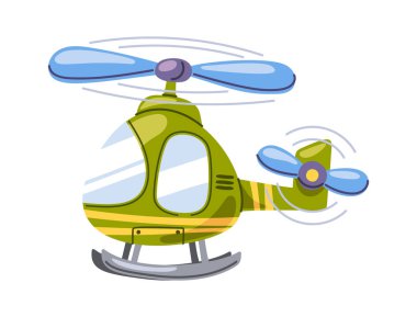 Sevimli çizgi film helikopter taşımacılığı çocuksu tasarım.