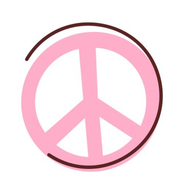 Pembe barış sembolü el çizimi tasarımı
