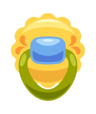 Bebek emziği. Yaz güneşi şekilli çizgi film tasarımı.