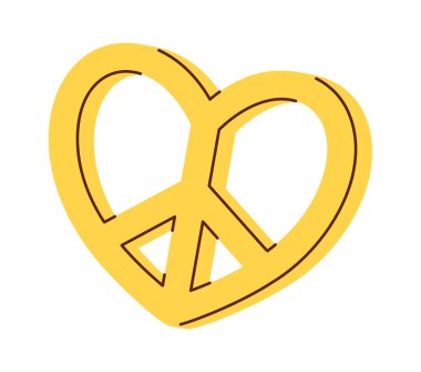 Barış amblemi kalp şekli el çizimi tasarımı