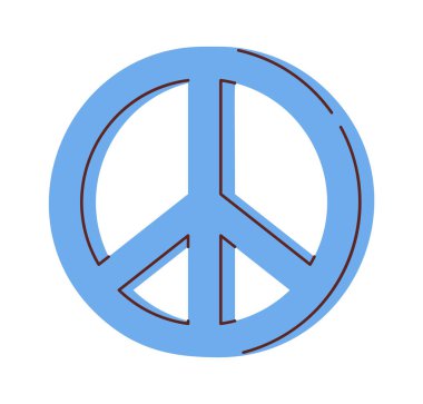 Mavi yuvarlak barış savaş karşıtı sembol tasarımı