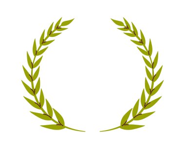 Laurel çelengi yuvarlak şekilli el çizimi sembolü