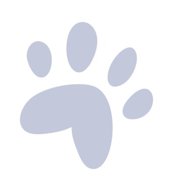 Basit kedi pençesi yazdırma ögesi gri damga