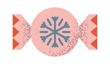 Geometrik yuvarlak Noel tatlısı pakete sarılmış