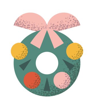 Noel çelengi geometrik tatil süsü kapı süslemesi