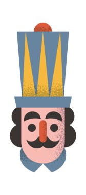 Fındıkkıran kafası geleneksel Noel oyuncağı geometrik tasarımı