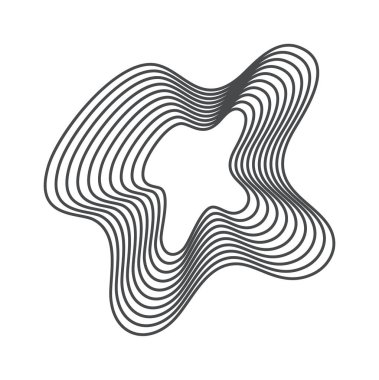 Estetik çağdaş dalgalı çizgiler orta yüzyıl elementi