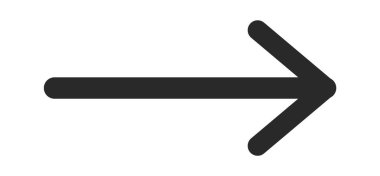 Klasik ince doğrusal ok şekli siyah sembol