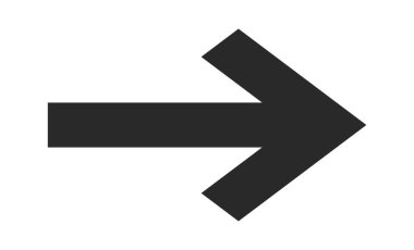 Sağ dizaynı gösteren basit düz siyah ok