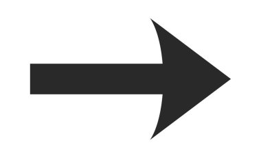 Düz ok işareti siyah işaretçi tasarım ögesi