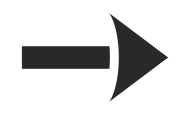 Siyah yönlü ok geometrik şekil tasarım ögesi