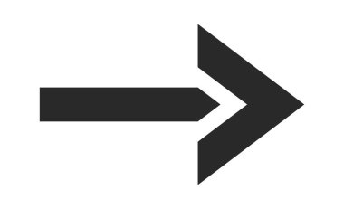 Siyah sağ ok basit çizgi tasarım ögesi