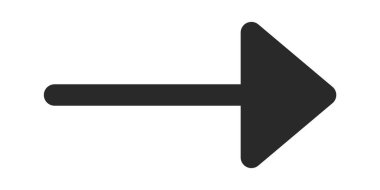 Kalın ok ucu dizaynlı ince çizgi ok