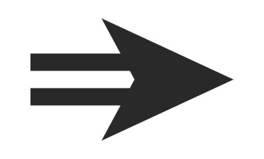 Ok şekli imleci en az siyah sembol tasarımı