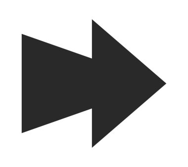 Klasik kalın ok sağ işaret minimalist sembol