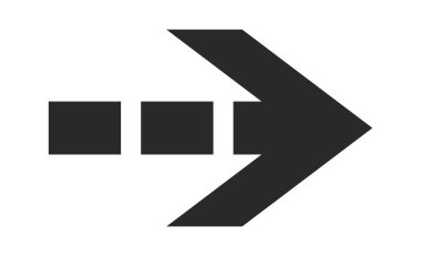 Klasik kesikli ok işareti minimal tasarımı