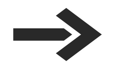 Siyah renkli ok Minimalist sembol yönünde