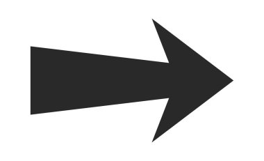 Geometrik ok işaretleyici yön göstergesi siyah element