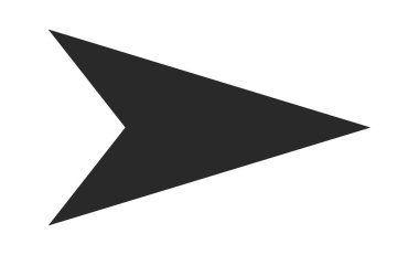 Ok başı tasarımı sağı gösteren siyah işaretçi ögesi