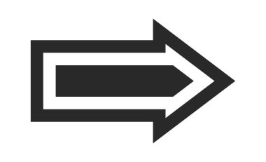 Çift ok şekli siyah-beyaz geometrik tasarım ögesi