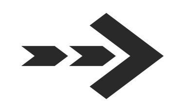 Sağ siyah ok yön sembolü geometrik tasarım