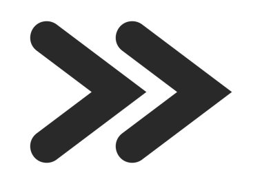 Sembol şekli siyah sağ ok çift ok ucu