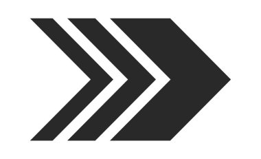 Geometrik dinamik ok tasarım elementi siyah işaretleyici