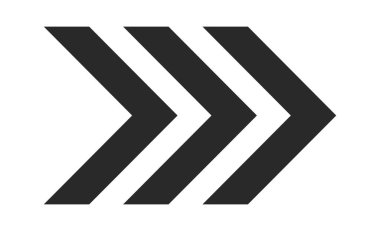 Üçlü sağ yönlü siyah ok şekli tasarımı