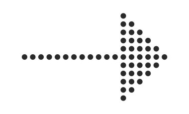 İnce kesikli ok işaretçisi sağa yöneliyor.