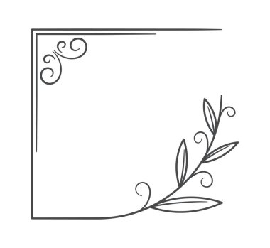 Zarif çiçekli düğün çerçevesi. Doğal zarif tasarım.