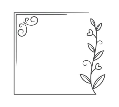 Kare şeklinde çiçekli düğün çerçeve sanatı