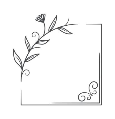 Zarif doğal süslemeli dekoratif düğün çerçevesi