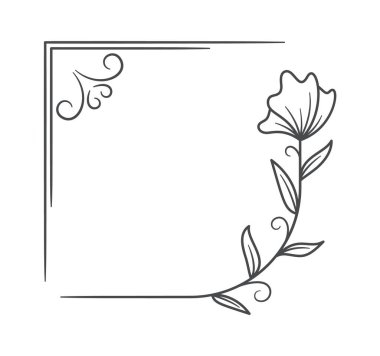 Klasik düğün çerçevesi çiçek tasarım sanatı.