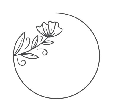 Yuvarlak düğün çerçevesi süs çizgisi sanatı sergiliyor