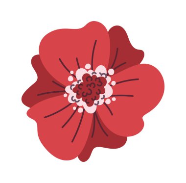 Soyut kırmızı çiçek tomurcuğu tasarımı Noel elementi